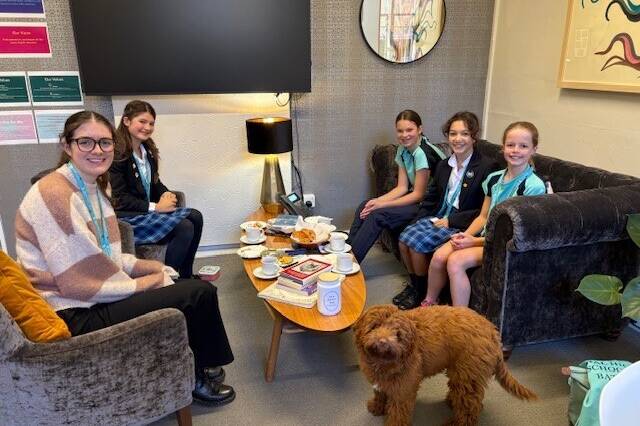 Tali with Head Girl and Y7 8 9 Open Day speakers